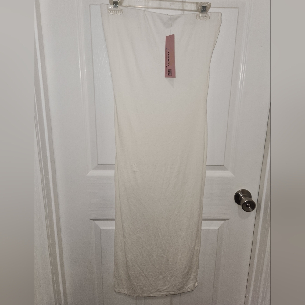 Cutely Covered Midi Tube Dress White Size Small New With Tags.